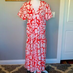 Women’s Summer tier causal boho floral long dress size XXL